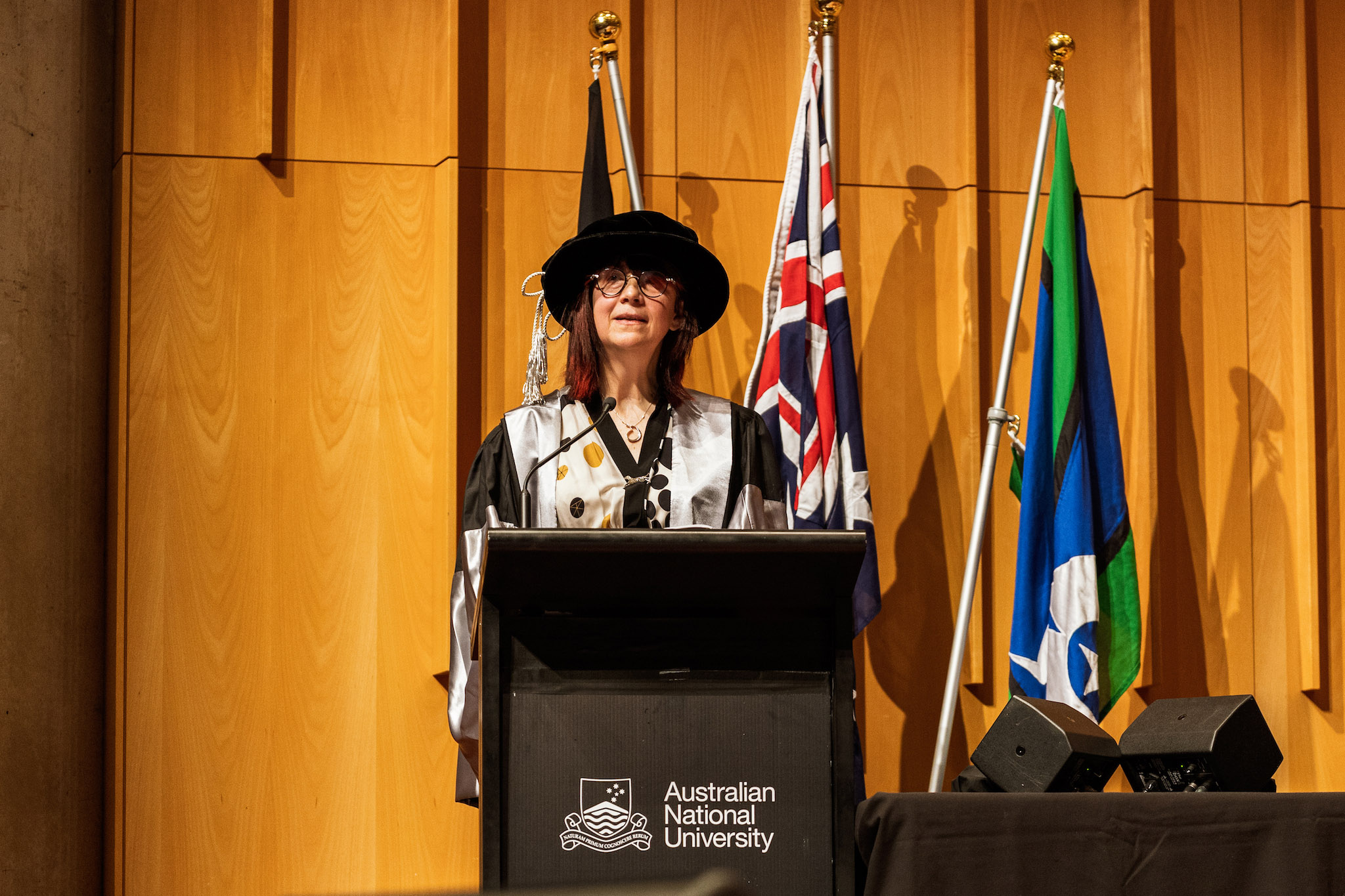Professor Helen Sullivan, Dean of ANU College of Asia and the Pacific, giving an address at the Mid-Year Graduation inside Lewellyn Hall Professor Helen Sullivan, Dean of ANU College of Asia and the Pacific, giving an address at the Mid-Year Graduation inside Lewellyn Hall