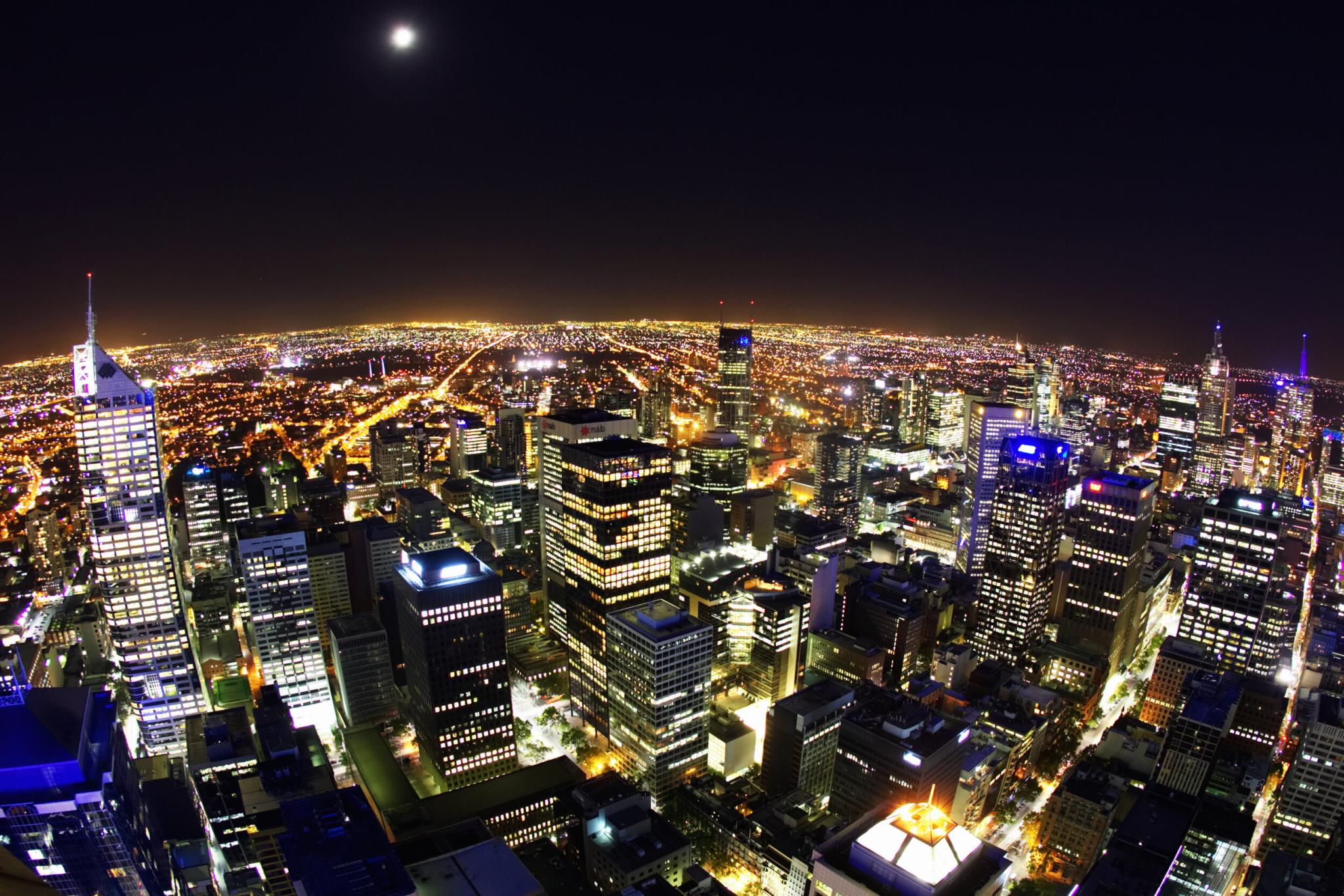 City buildings at night 