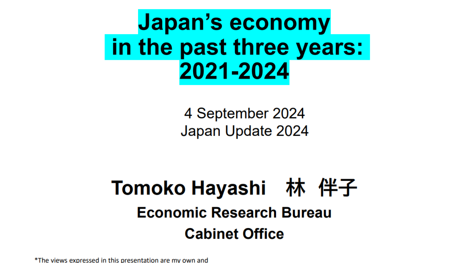 Japan's economy in the past three years presentation